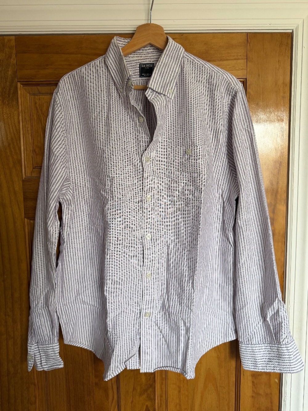 Todd Snyder - Men’s Slim Fit Favorite Oxford Shirt - Purple Stripe - L